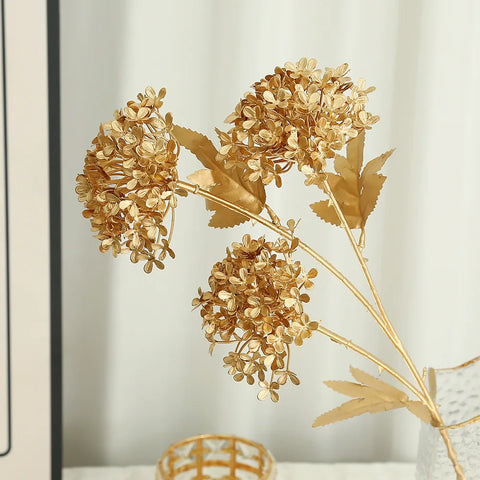 Golden Eucalyptus Ginkgo Gold Leaf Simulation Flower Hug Bucket Festive Christmas Wedding Graduation Decoration