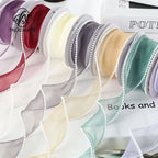 Luxury Dacron Pearl Fish Tail Satin Yarn Ribbon Biodegradable Wave Winding Handmade Bouquet Flower Valentine's Day Wedding