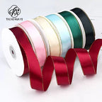 High Quality Polyester Satin Ribbon Gold Edge Floral Design for Wedding Birthday Flower Cake Gift Packaging Christmas