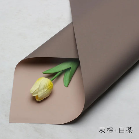Handmade Ou Ya Two-Color Floral Wrapping Paper Waterproof Flower Packaging with Coating for Bouquets