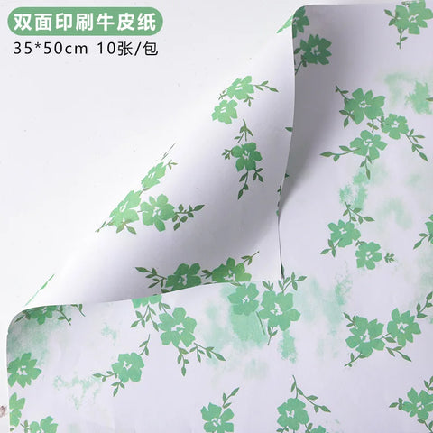 Internet Famous Art Paper Flower Bundle Packaging Single-Sided Coated Fresh Spring Broken Flowers Paper