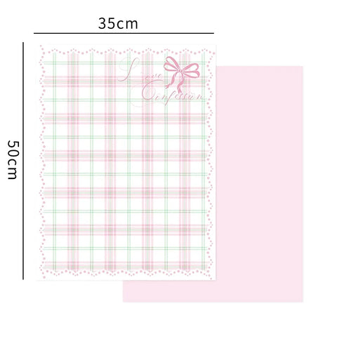 Internet Celebrity Simple Grid Packaged Coated Flowers DIY Mother's Day Bow Wrapped Bouquet