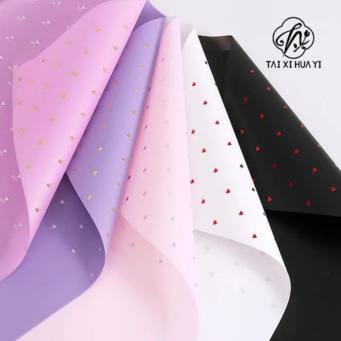 Waterproof Eco-Friendly Recyclable Flower Packaging Single Side Coated Careful Hot Stamping Matte Paper Jelly Film