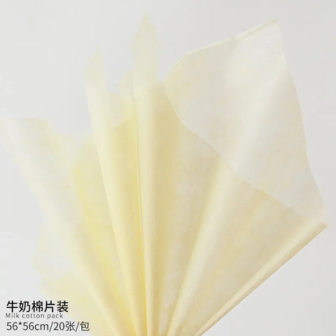 Korean Style Single-Sided Coated Cotton Paper Milk Cotton Flower Packaging with Extracted Design