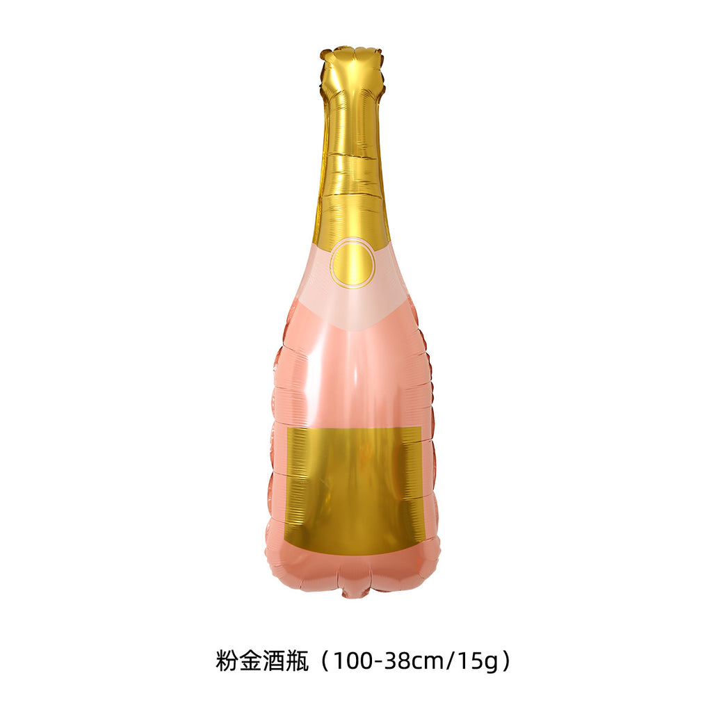 Party decoration, aluminum film balloons, cross-border arrangement, New Year's wine bottle, wine glass, birthday wine bottle, wine glass balloon wholesale