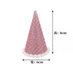 Internet-famous castle small pointed hat with money flower flower sparkling rhinestone pearl edges pointed top hat handmade fresh flower gift box floral accessory materials