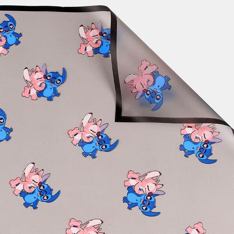 Floral Materials Stitch Cute Cartoon Bouquet Wrapping Paper Mist Paper Waterproof Bouquet Gift Wrapping Florist Supplies