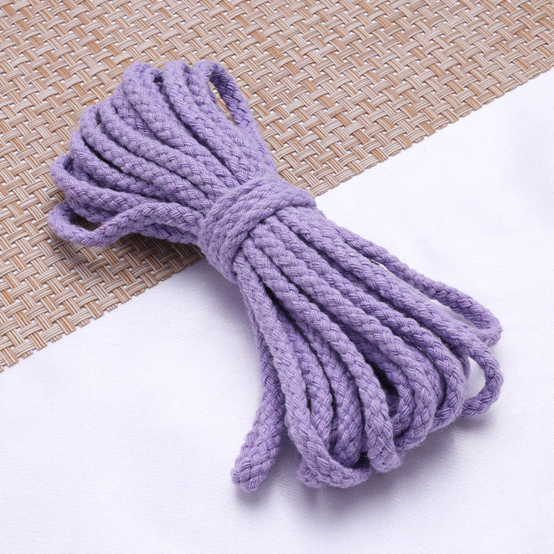Spot 5mm colored eight-strand cotton rope, handmade DIY woven hemp rope, drawstring, trouser belt binding rope, hollow 8-strand cotton rope