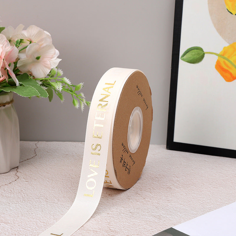 Valentine's Day flower shop floral supplies English threaded ribbon DIY bouquet ribbon material spot wholesale
