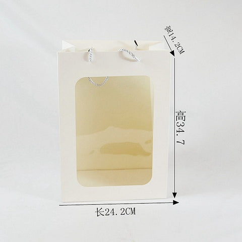 PVC Transparent Square Trapezoid Handle Packaging Bag Waterproof Plastic Storage for Festival Gifts Shrink Bag