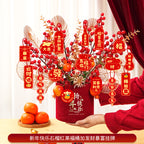 Year of the Horse Lucky Bucket Ornament 2026 Happy New Year Hug Bucket Lucky Fruit Red Fruit Living Room Decoration Spring Festival Atmosphere Decoration