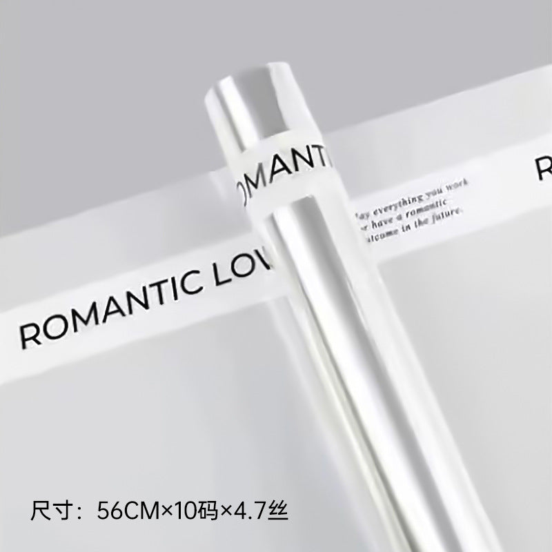 English waterproof cellophane flower bouquet wrapping paper dust-proof cellophane transparent bag flower paper gift flower material