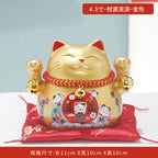 Lucky Cat Ceramic Home Ornament Creative Japanese-style Fortune Cat Small Pocket Store Opening Event Gift Wholesale
