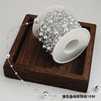 Pearl chain 8 + 3mm gypsy fishing line bead chain handmade bouquet gifts DIY holiday decoration floral materials