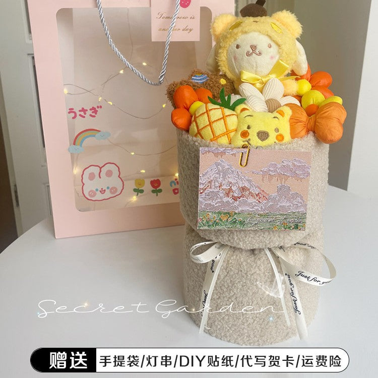 Factory Direct Supply Butter Bear Doll Bouquet UV Resistant Knit Valentine's Day Birthday Gift