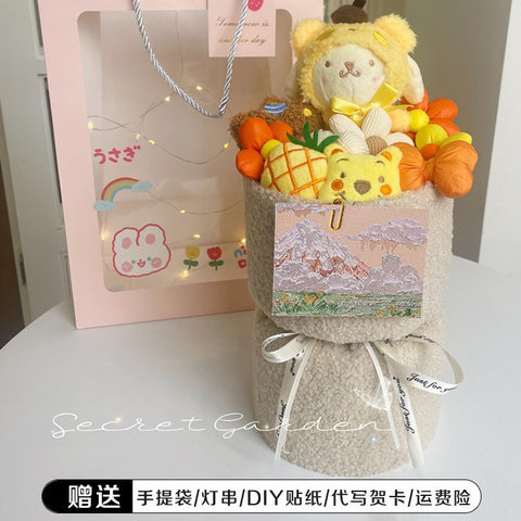 Factory Direct Supply Butter Bear Doll Bouquet UV Resistant Knit Valentine's Day Birthday Gift