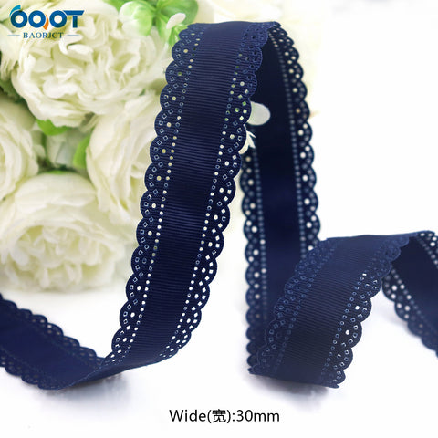3cm Solid Color Lace Hollow Grosgrain Ribbon Eco-Friendly Durable Modern DIY Handmade Bow Headgear Hair Valentine's Day Wedding