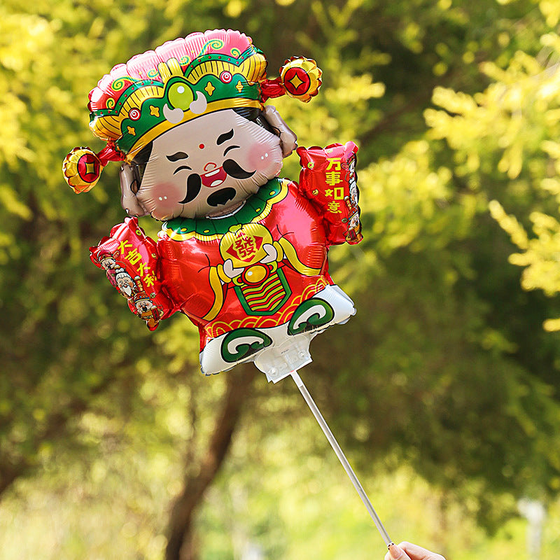 The new God of Wealth large clip balloon All the best cartoon aluminum film clip balloon stall good things recommended