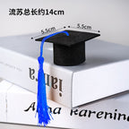 Graduation Season Students Mini Doctor Hat Cake Decorative Ornament Bachelor's Uniform High School Entrance Examination Graduation Ceremony Tassel Hat