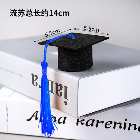 Graduation Season Students Mini Doctor Hat Cake Decorative Ornament Bachelor's Uniform High School Entrance Examination Graduation Ceremony Tassel Hat