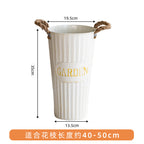 Retro old wrought iron waking flower bucket deep water flower arrangement bucket flower shop home living room decoration floor-to-ceiling iron flower bucket