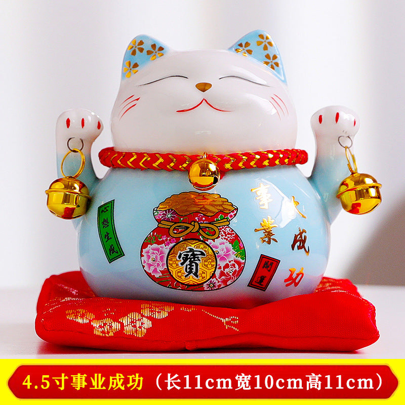 4.5 inch Lucky Cat Cute Cartoon Piggy Bank Ceramic Gift Printing Home Decoration Customer Wholesale Shipping
