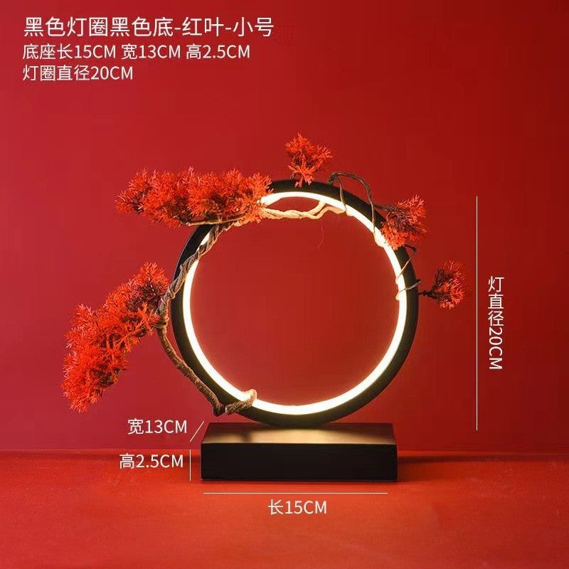 New Chinese LED lamp ring living room creative ornament Gundam background light gift home decoration flowing water ornament