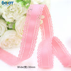 3cm Solid Color Lace Hollow Grosgrain Ribbon Eco-Friendly Durable Modern DIY Handmade Bow Headgear Hair Valentine's Day Wedding