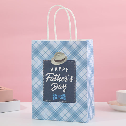 New Father's Day Gift Bag Holiday Tote Bag Packaging Bag Birthday Gift Bag White Cardboard Gift Paper Bag