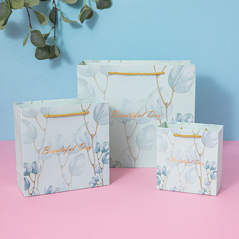 Gift bag, high-end retro color, tote bag, fashionable cross-border paper bag, gift bag, packaging bag can be printed with logo.