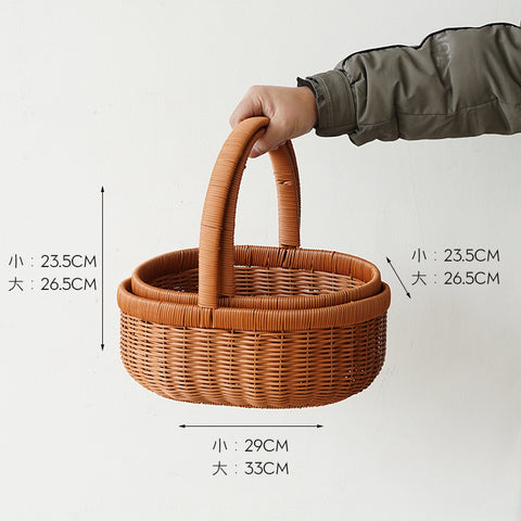Gift box woven flower basket handmade straw basket outdoor camping home decoration teacher's day gift box