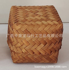 Factory bamboo weaving gift boxes, bamboo boxes, wedding candy boxes, candy baskets, souvenir gift packaging boxes, folk crafts, covered bamboo