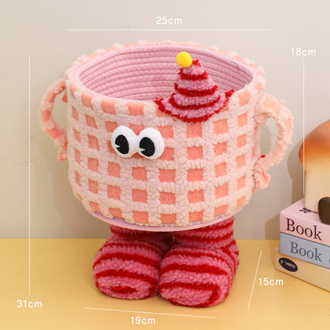 Dopamine woven storage basket desktop living room entrance ornament large capacity small monster snacks doll storage basket