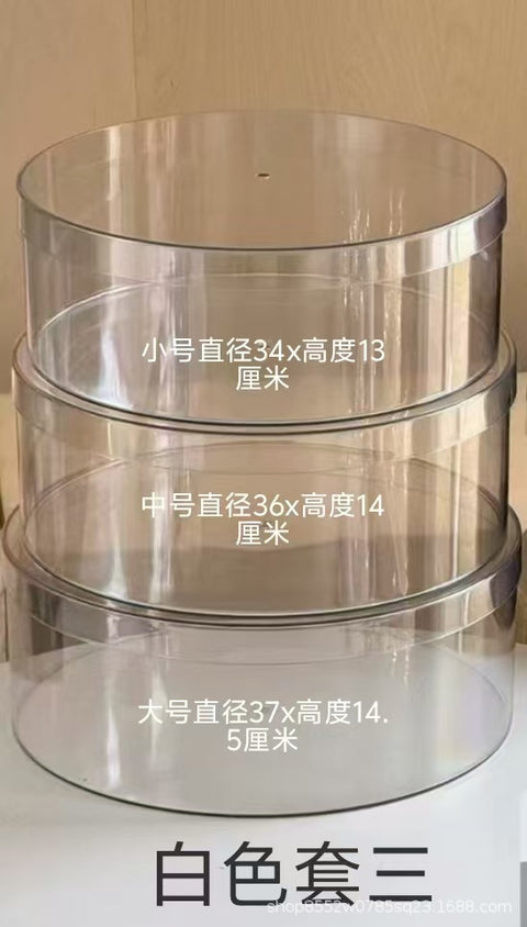 New large-capacity PET fruit flower box food grade round waterproof transparent flower fruit flower arrangement gift box empty box