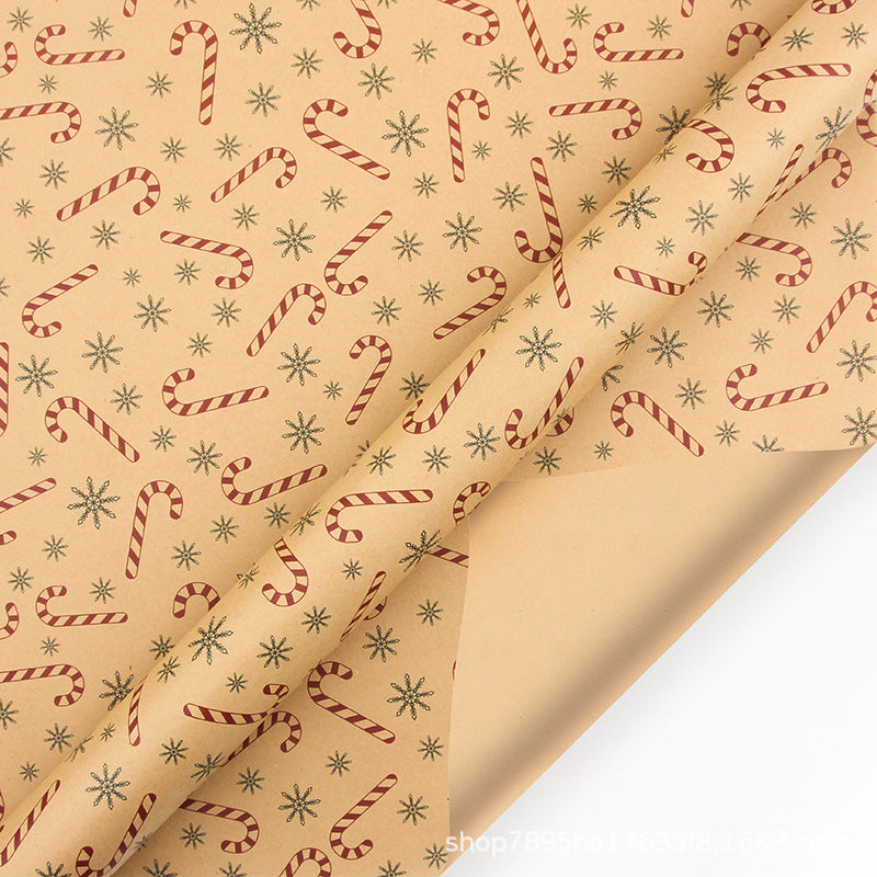 Amazon, new Christmas gift wrapping paper, retro yellow kraft paper gift box packaging DIY paper wholesale