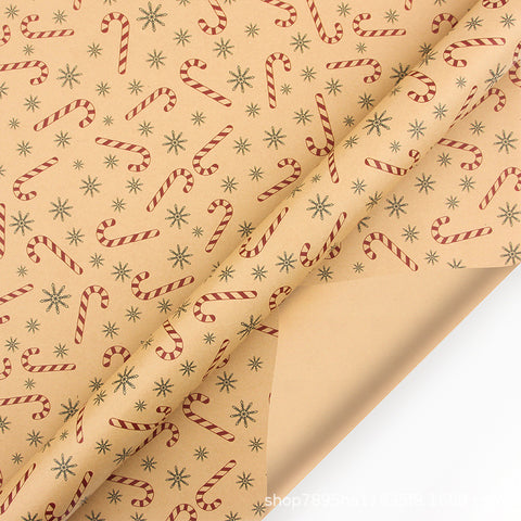 Amazon, new Christmas gift wrapping paper, retro yellow kraft paper gift box packaging DIY paper wholesale