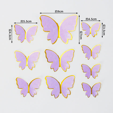 Vibrant Yellow Blue Pink Art Deco Paper Butterfly Cake Toppers for Home Decoration and Anniversary Celebrations