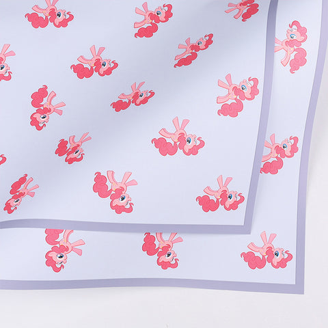 Cross-border hot-selling cartoon pony Baoli Ouya paper thickened waterproof flower flower paper pony head flower packaging material