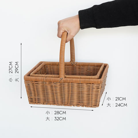 Gift box woven flower basket handmade straw basket outdoor camping home decoration teacher's day gift box