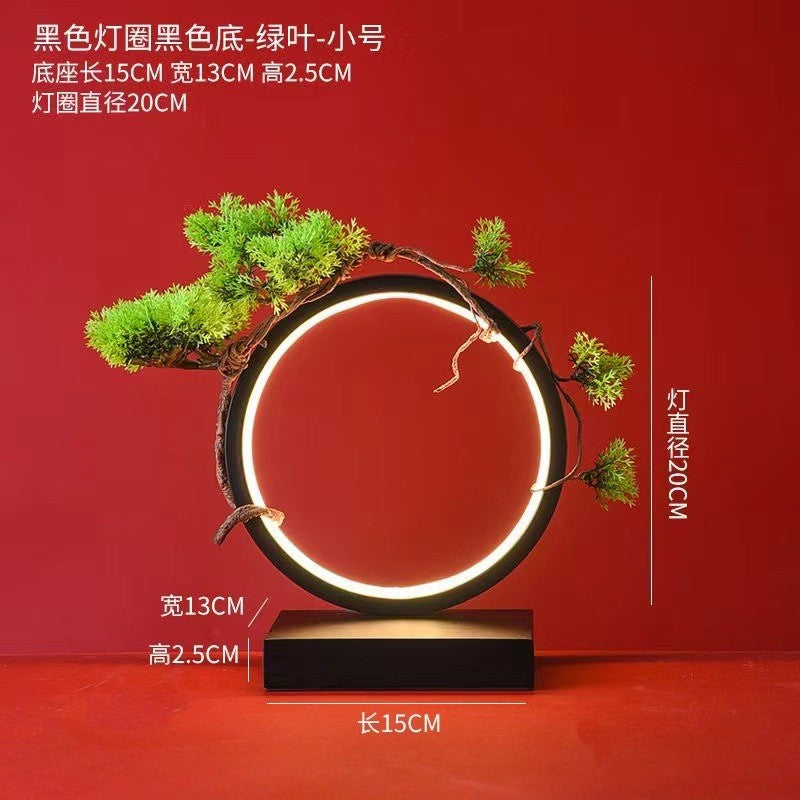 New Chinese LED lamp ring living room creative ornament Gundam background light gift home decoration flowing water ornament