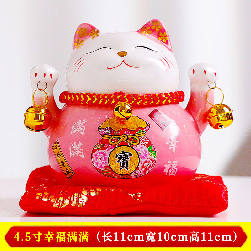 4.5 inch Lucky Cat Cute Cartoon Piggy Bank Ceramic Gift Printing Home Decoration Customer Wholesale Shipping
