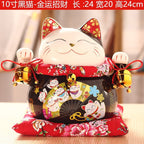 Lucky Cat Ceramic Home Ornament Creative Japanese-style Fortune Cat Small Pocket Store Opening Event Gift Wholesale