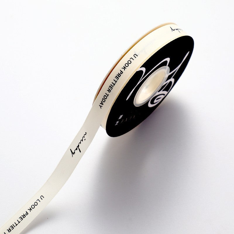 ins style English ribbed belt 1.5cm ribbon bow bouquet baking cake size 45 floral packaging ribbon