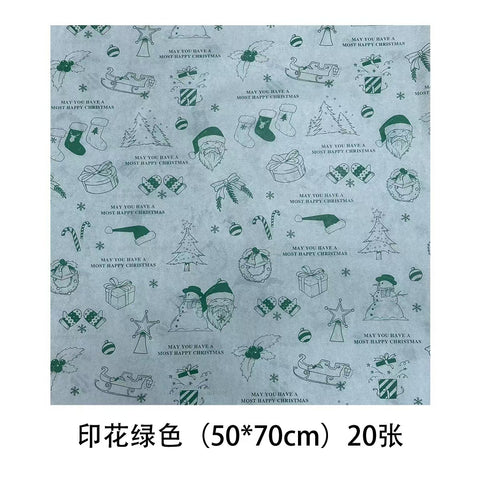 Christmas Themed Flower Coated Wrapping Paper Roll White Eco-friendly Offset/Silk Screen Printing Single Side