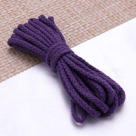 Spot 5mm colored eight-strand cotton rope, handmade DIY woven hemp rope, drawstring, trouser belt binding rope, hollow 8-strand cotton rope