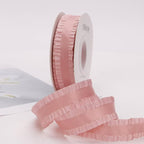 23mm Lychee Pattern Skirt Edge Satin Ribbon Handmade DIY Hair Accessory Bow Ruffle Ribbon Clothing Accessories