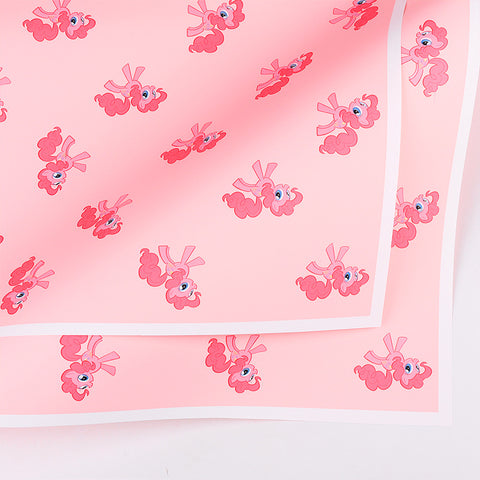 Cross-border hot-selling cartoon pony Baoli Ouya paper thickened waterproof flower flower paper pony head flower packaging material