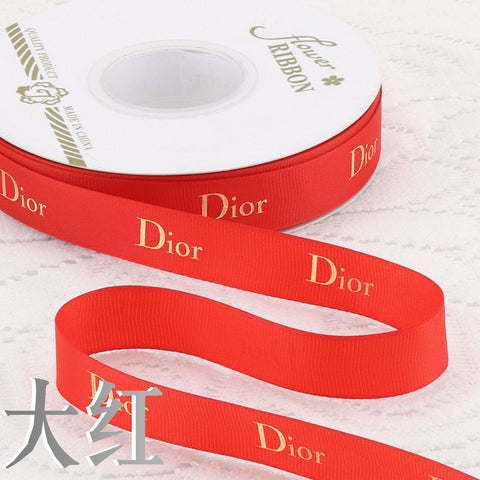 2Cm bronzing threaded ribbon custom logo flower bouquet ribbon cake gift ribbon webbing decoration DIY