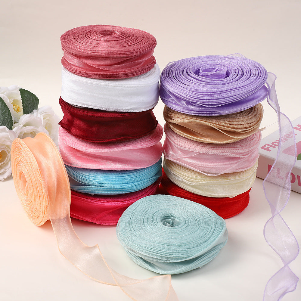 Pure edge fishtail yarn 40 yards flower packaging materials baking packaging decorative bow straps large roll floral materials