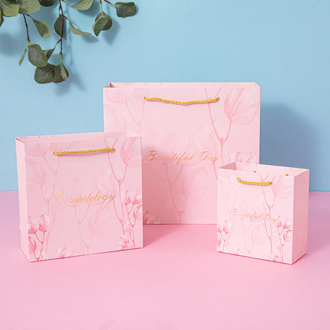 Gift bag, high-end retro color, tote bag, fashionable cross-border paper bag, gift bag, packaging bag can be printed with logo.